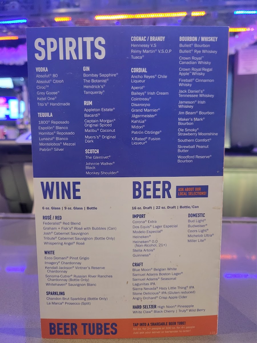 Menu Dave & Buster's Rogers-3