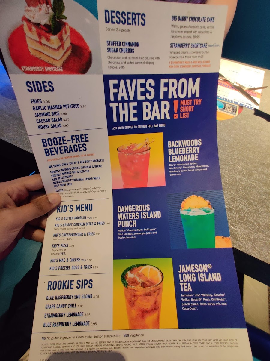 Menu Dave & Buster's Rogers-6